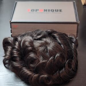 8x10 Swiss Lace Toupee Hair For Men Invisible PU Human Hair 1B Natural Black